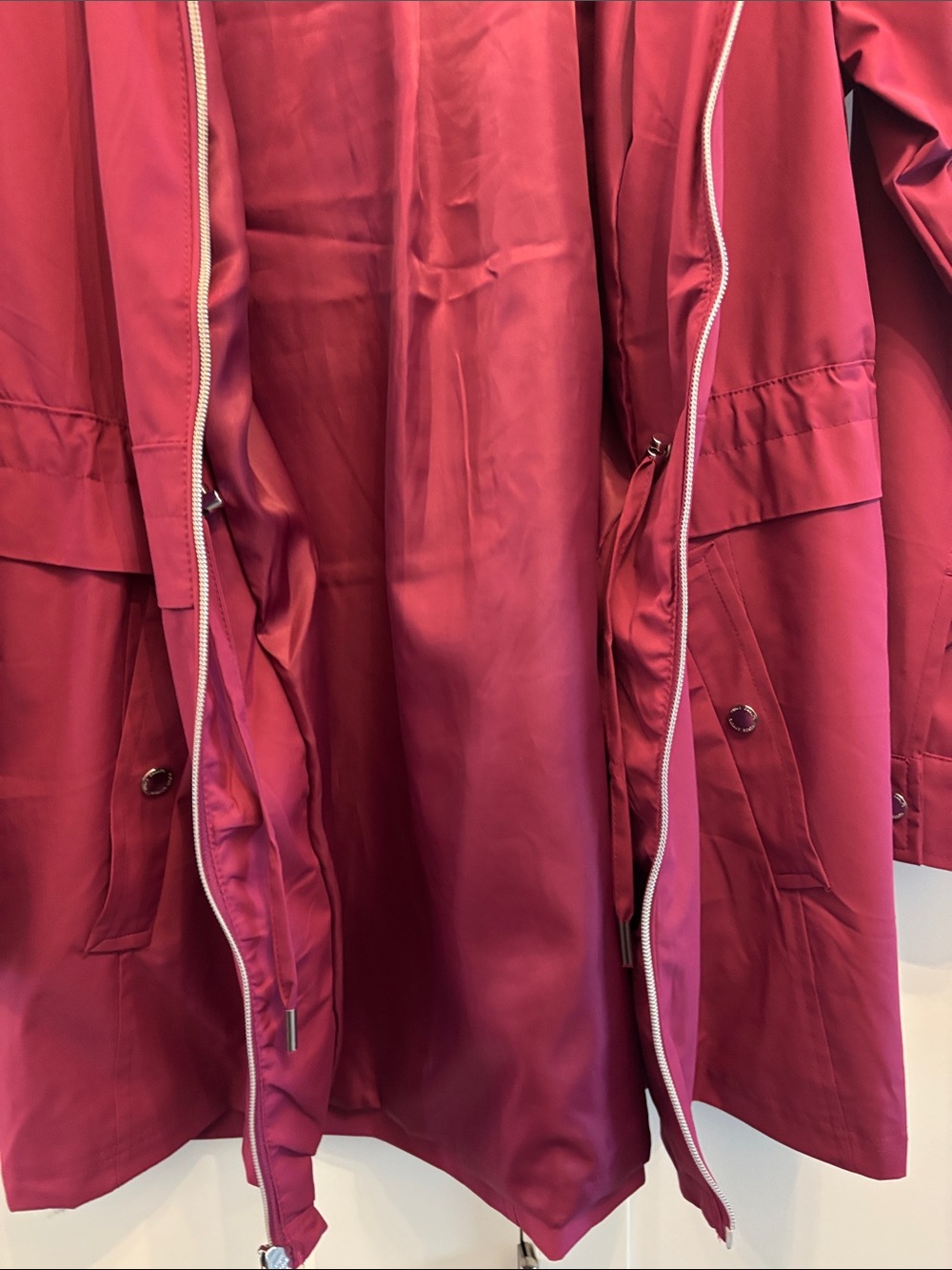 Vince Camuto Women's Raspberry Zip-Front Trench Coat - Picture 5 of 6